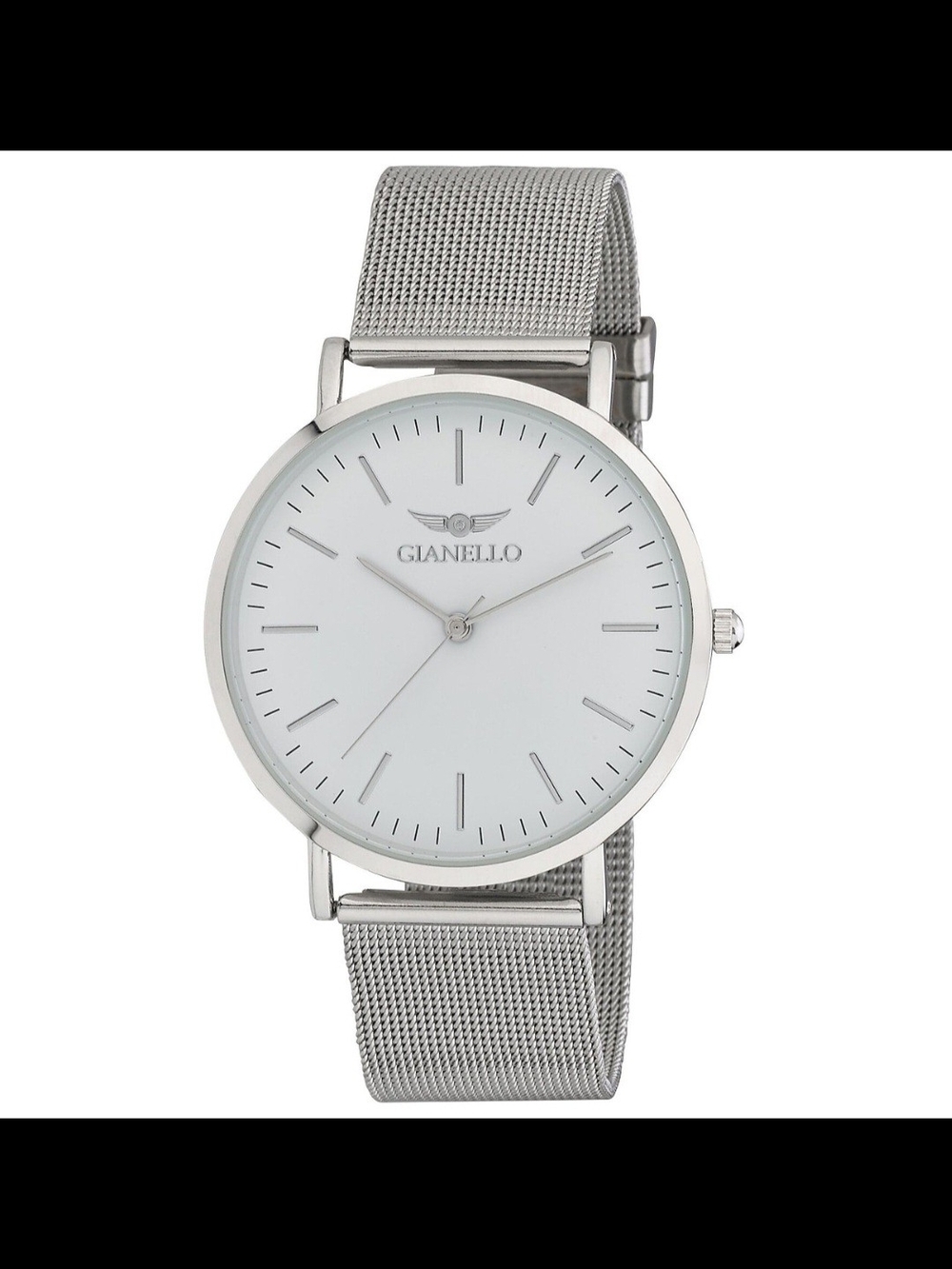 Gianello Stainless Steel Case Back Slim Case Mesh Bracelet Watch Italian Design